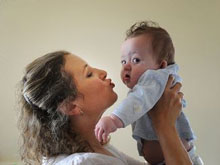 Melinda Roberts of Glen Waverley with her seven-month-old son Matthew, who was conceived using IVF.